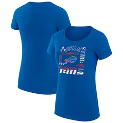 G-III 4Her by Carl Banks Women's Super-Slim Fit Lightweight Collage Team T-Shirt - Buffalo Bills T-shirts