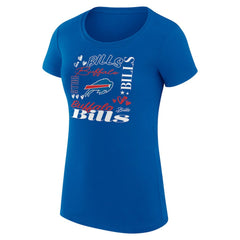 G-III 4Her by Carl Banks Women's Super-Slim Fit Lightweight Collage Team T-Shirt - Buffalo Bills T-shirts