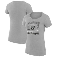 G-III 4Her by Carl Banks Women's Super-Slim Fit Lightweight Collage Team T-Shirt - Las Vegas Raiders T-shirts