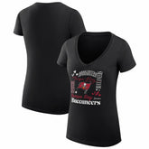 G-III 4Her by Carl Banks Women's Super-Slim Fit Lightweight Collage Team V-Neck T-Shirt - Tampa Bay Buccaneers T-shirts