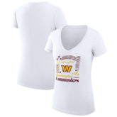 G-III 4Her by Carl Banks Women's Super-Slim Fit Lightweight Collage Team V-Neck T-Shirt - Washington Commanders T-shirts