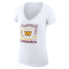 G-III 4Her by Carl Banks Women's Super-Slim Fit Lightweight Collage Team V-Neck T-Shirt - Washington Commanders T-shirts