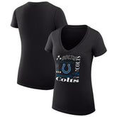 G-III 4Her by Carl Banks Women's Super-Slim Fit Lightweight Collage Team V-Neck T-Shirt - Indianapolis Colts T-shirts