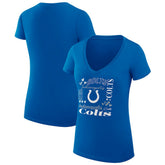 G-III 4Her by Carl Banks Women's Super-Slim Fit Lightweight Collage Team V-Neck T-Shirt - Indianapolis Colts T-shirts