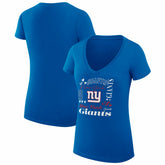 G-III 4Her by Carl Banks Women's Super-Slim Fit Lightweight Collage Team V-Neck T-Shirt - New York Giants T-shirts