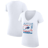 G-III 4Her by Carl Banks Women's Super-Slim Fit Lightweight Collage Team V-Neck T-Shirt - Buffalo Bills T-shirts