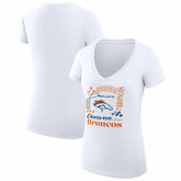 G-III 4Her by Carl Banks Women's Super-Slim Fit Lightweight Collage Team V-Neck T-Shirt - Denver Broncos T-shirts