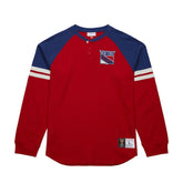 NHL New York Rangers Mitchell & Ness Thermal Henley Long Sleeve T-Shirt