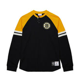 NHL Boston Bruins Mitchell & Ness Thermal Henley Long Sleeve T-Shirt