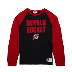 NHL New Jersey Devils Mitchell & Ness Legendary Slub Raglan Long Sleeve T-Shirt