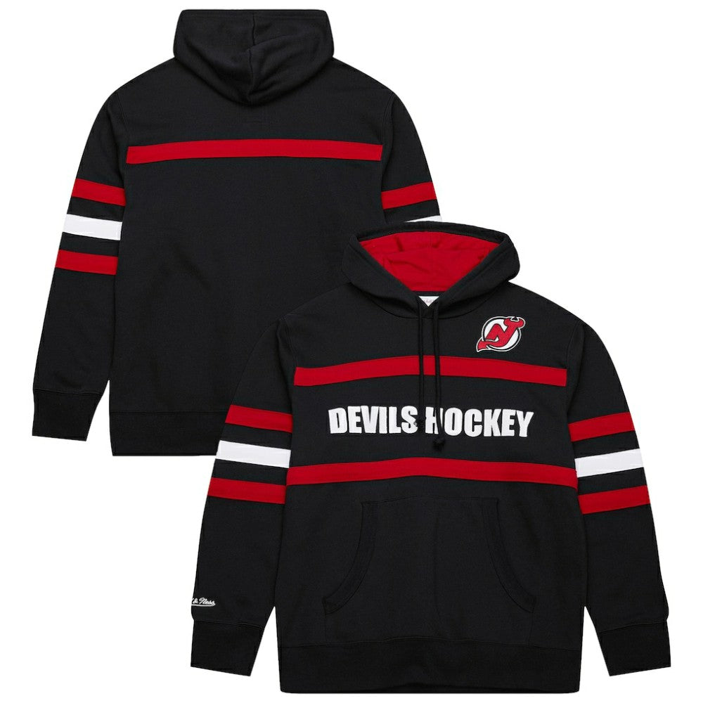 NHL New Jersey Devils Mitchell & Ness Head Coach Slogan Pullover Hoodie