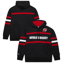 NHL New Jersey Devils Mitchell & Ness Head Coach Slogan Pullover Hoodie