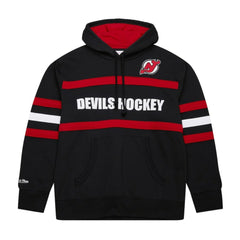 NHL New Jersey Devils Mitchell & Ness Head Coach Slogan Pullover Hoodie