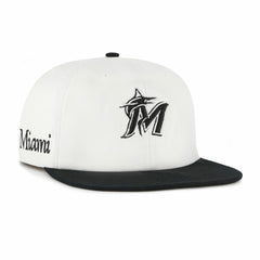 White/Black Miami Marlins '47 Foundation Captain Snapback Hat