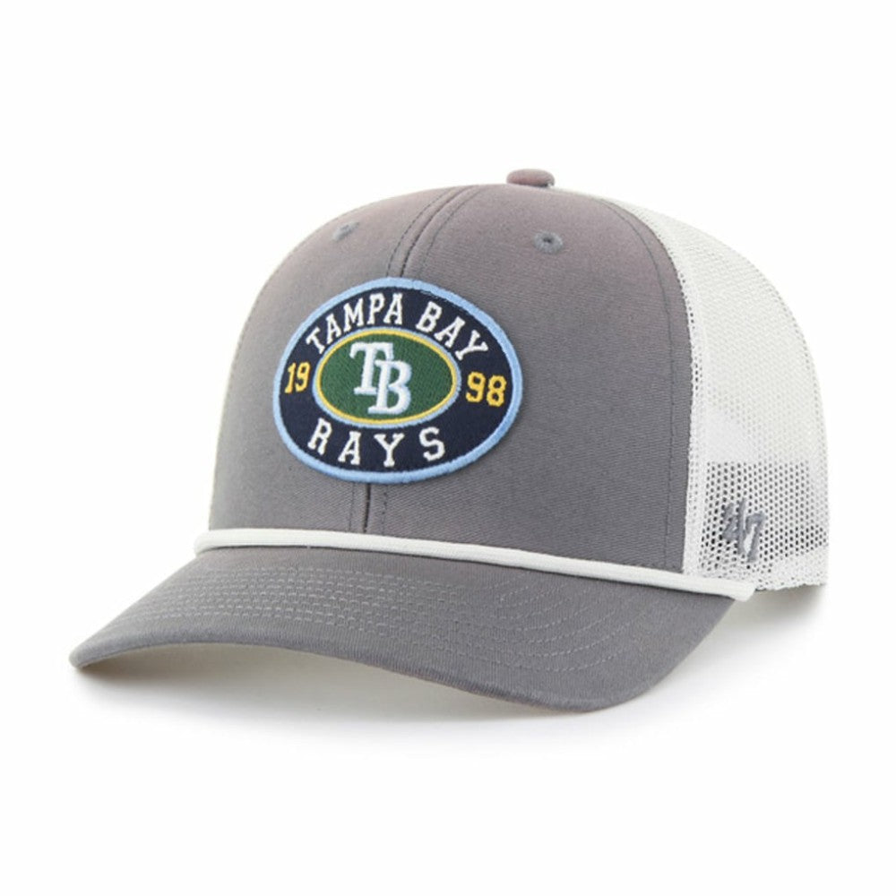 Gray/White Tampa Bay Rays '47 Tide Sweep Rope Trucker Adjustable Hat