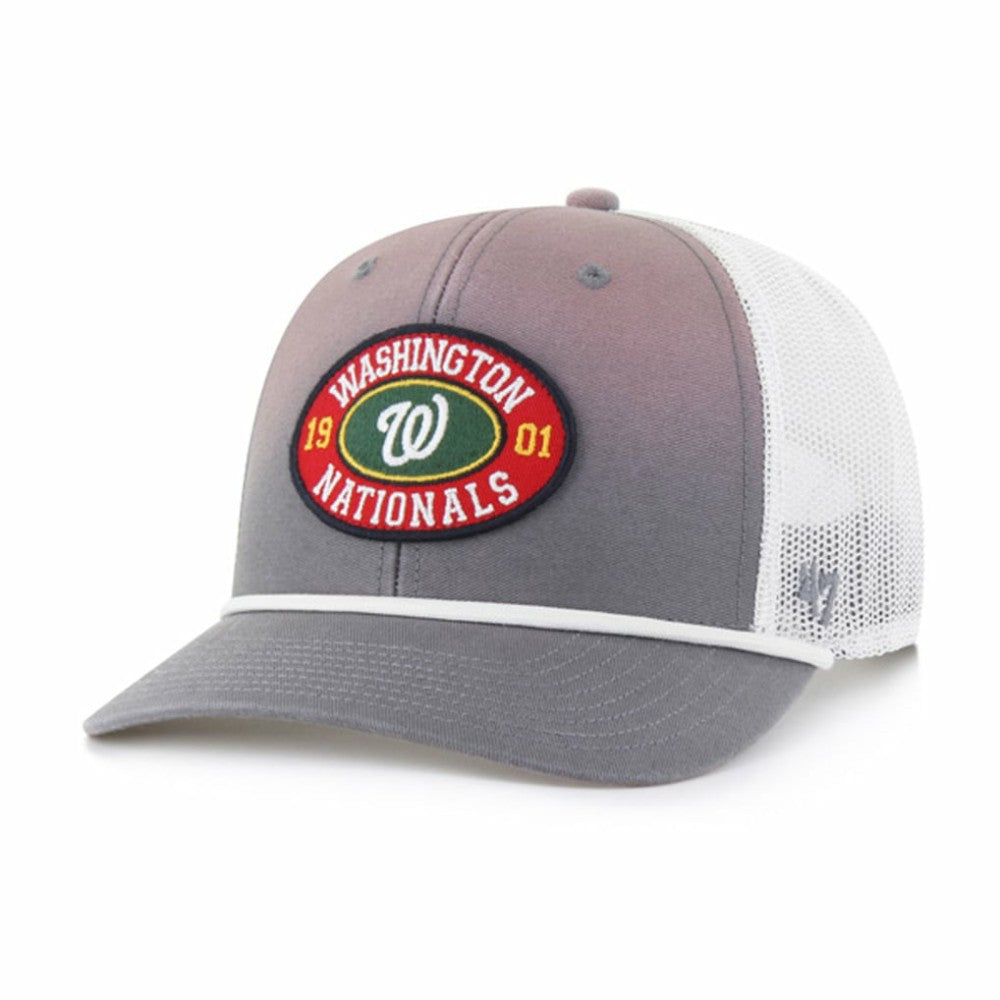 Gray/White Washington Nationals '47 Tide Sweep Rope Trucker Adjustable Hat