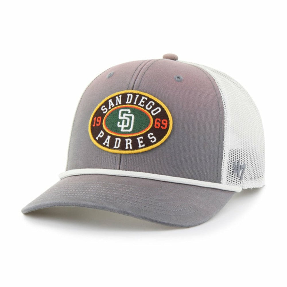 Gray/White San Diego Padres '47 Tide Sweep Rope Trucker Adjustable Hat