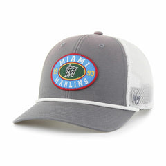 Gray/White Miami Marlins '47 Tide Sweep Rope Trucker Adjustable Hat