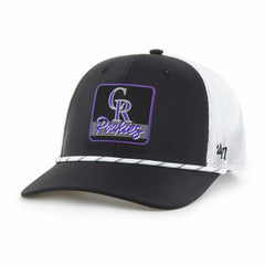 Black/White Colorado Rockies '47 Scratch Adjustable Trucker Hat