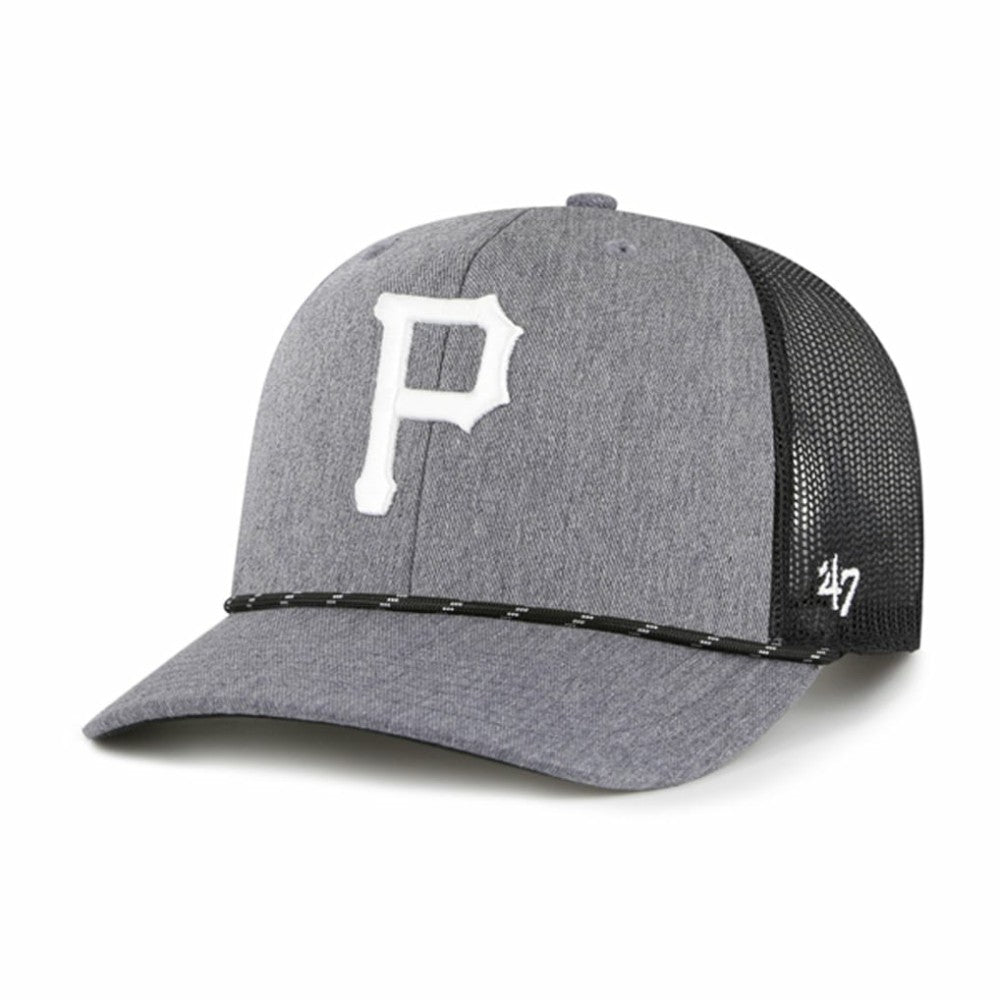 Charcoal Pittsburgh Pirates '47 Carbon Rope Trucker Adjustable Hat