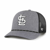 Charcoal St. Louis Cardinals '47 Carbon Rope Trucker Adjustable Hat