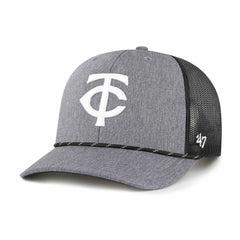Charcoal Minnesota Twins '47 Carbon Rope Trucker Adjustable Hat