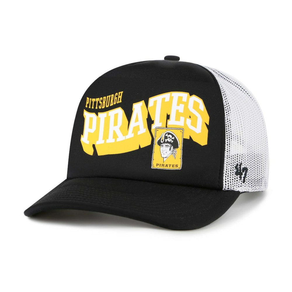 Black Pittsburgh Pirates '47 Meander Foam Trucker Snapback Hat