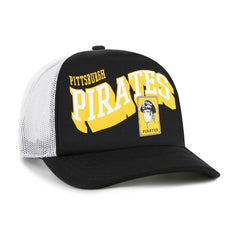 Black Pittsburgh Pirates '47 Meander Foam Trucker Snapback Hat