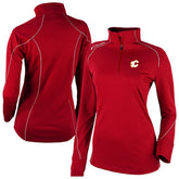 NHL Calgary Flames Columbia Women's Omni-Wick Shotgun 2.0 Quarter-Zip Pullover Top