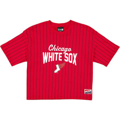 Red/Black Chicago White Sox New Era Women's 2025 City Connect Pinstripe T-Shirt