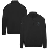 Black Seattle Mariners Levelwear Murray Nightfall Quarter-Zip Top