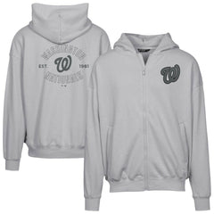 Gray Washington Nationals Levelwear Uphill Abyssal Full-Zip Hoodie