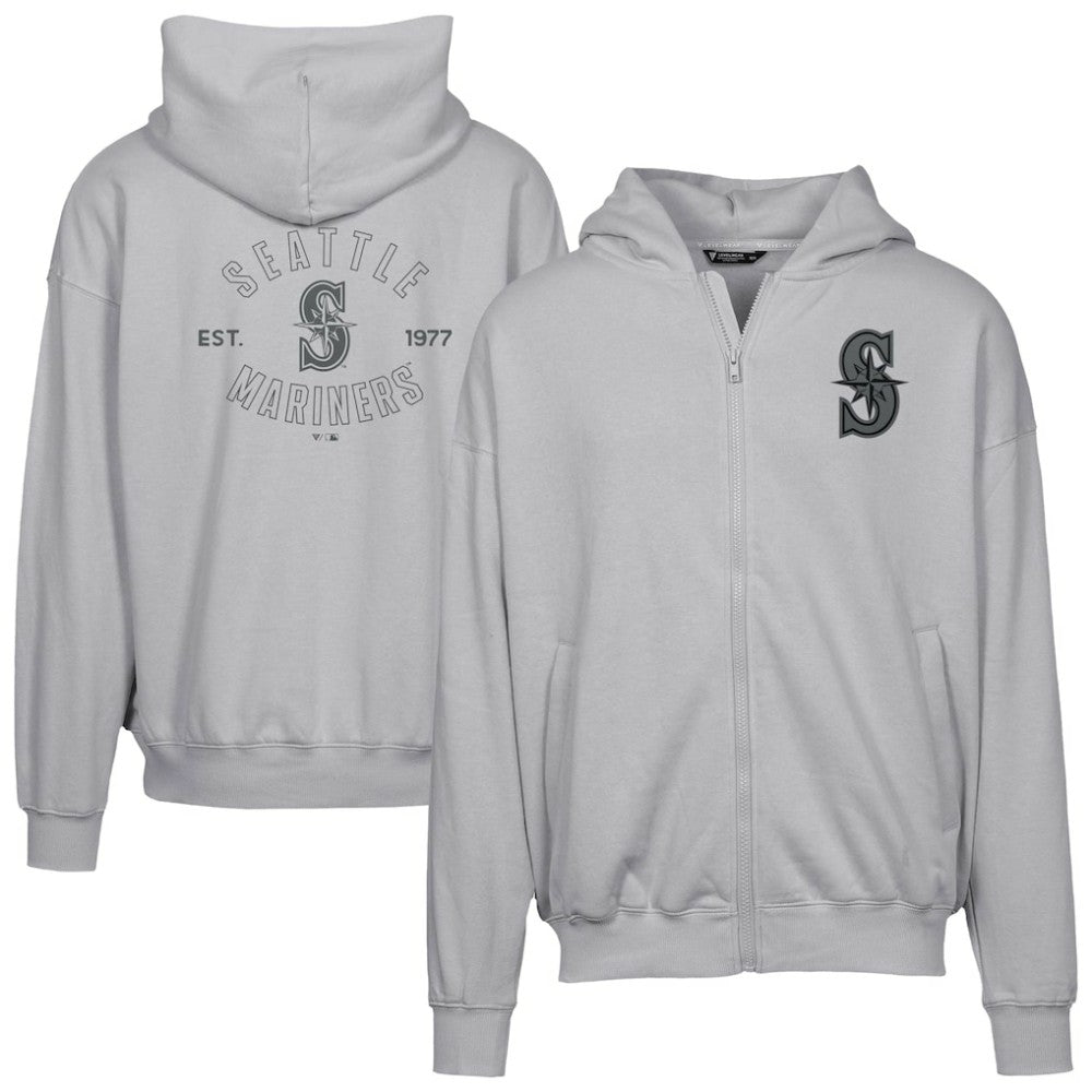 Gray Seattle Mariners Levelwear Uphill Abyssal Full-Zip Hoodie