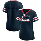 Women's Iconic Bling Athena Lace-Up V-Neck T-Shirt - Houston Texans T-shirts