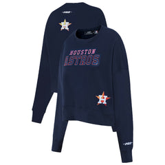 Navy Houston Astros Pro Standard Women's Game Day Classics Crewneck Pullover Sweatshirt