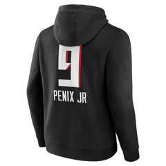 Michael Penix Jr. Name & Number Team Wordmark Pullover Hoodie - Atlanta Falcons Hoodies