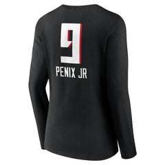 Michael Penix Jr. Women's Name & Number Team Wordmark Long Sleeve V-Neck T-Shirt - Atlanta Falcons T-shirts