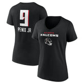 Michael Penix Jr. Women's Name & Number Team Wordmark V-Neck T-Shirt - Atlanta Falcons T-shirts
