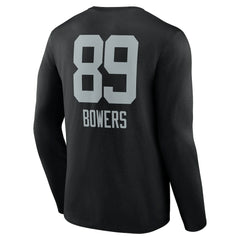 Brock Bowers Name & Number Team Wordmark Long Sleeve T-Shirt - Las Vegas Raiders T-shirts