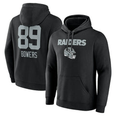 Brock Bowers Name & Number Team Wordmark Pullover Hoodie - Las Vegas Raiders Hoodies