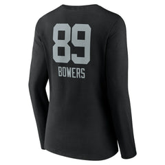 Brock Bowers Women's Name & Number Team Wordmark Long Sleeve V-Neck T-Shirt - Las Vegas Raiders T-shirts