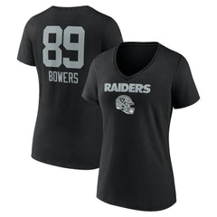 Brock Bowers Women's Name & Number Team Wordmark V-Neck T-Shirt - Las Vegas Raiders T-shirts