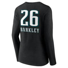 Saquon Barkley Women's Name & Number Team Wordmark Long Sleeve V-Neck T-Shirt - Philadelphia Eagles T-shirts