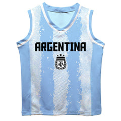 Lionel Messi Argentina National Team Vive La Fete Youth Painted Stripes Basketball Jersey