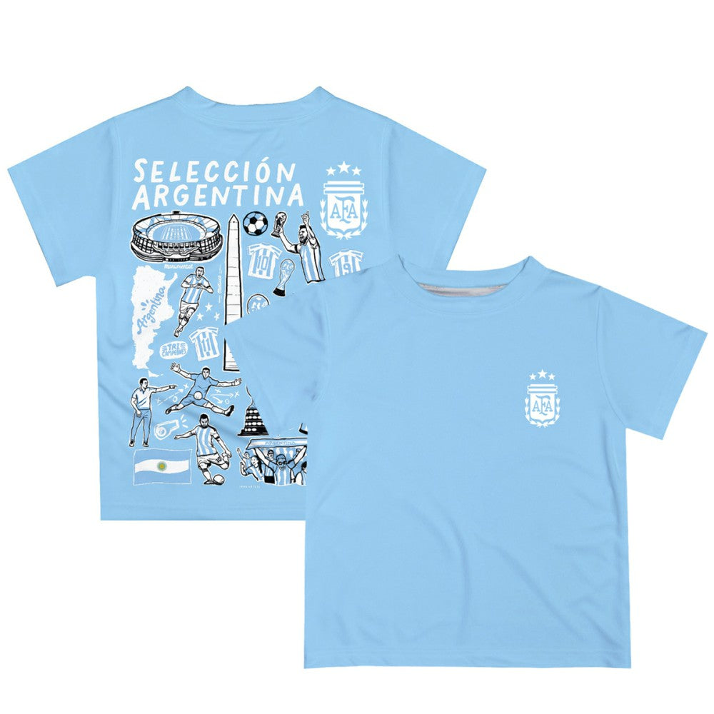 Argentina National Team Vive La Fete Youth Impressions Artwork T-Shirt