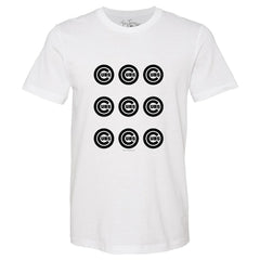 White Chicago Cubs Tiny Turnip Women's Logo Grid T-Shirt