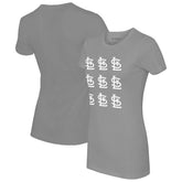 Gray St. Louis Cardinals Tiny Turnip Women's Logo Grid T-Shirt