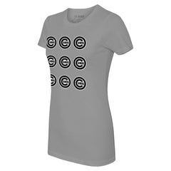 Gray Chicago Cubs Tiny Turnip Women's Logo Grid T-Shirt