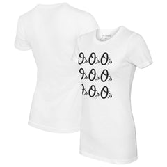 White Baltimore Orioles Tiny Turnip Women's Logo Grid T-Shirt