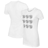 White Milwaukee Brewers Tiny Turnip Women's Logo Grid T-Shirt